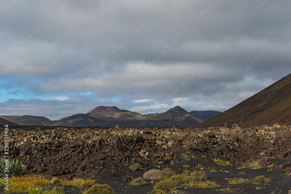 Wall mural Canary islands lanzarote volcano lava outdoor nature day