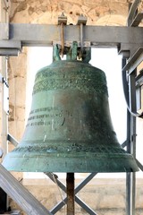 Obraz premium bell inside bell tower, old town Rab, island Rab, Croatia