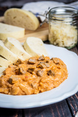 Hungarian goulash with sauerkraut