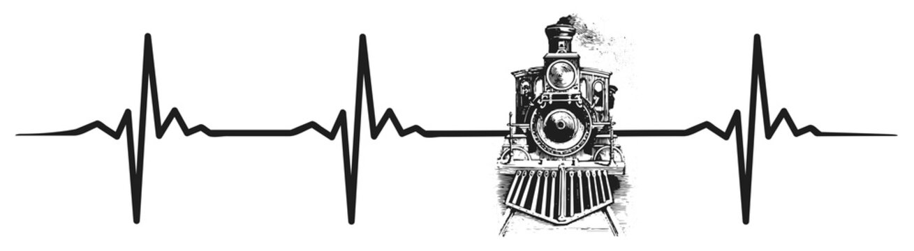 Locomotive heartbeat #isoliert #vektor - Lokomotive Herzschlag
