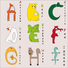 Animal alphabet for children