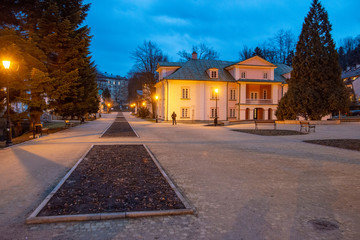 Iwonicz Zdroj during the night. This is very popular place in Poland if you want to rest.