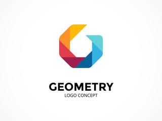 Cycle logo template. Modern vector abstract circle creative sign or symbol. Design geometric element