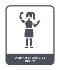woman talking by phone icon vector