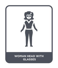 woman head with glasses icon vector