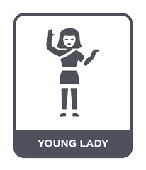 young lady icon vector