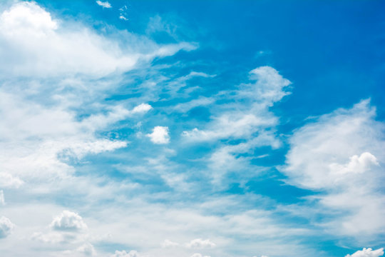 Blue sky with scattered clouds