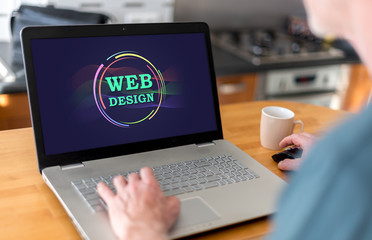Fototapeta na wymiar Web design concept on a laptop