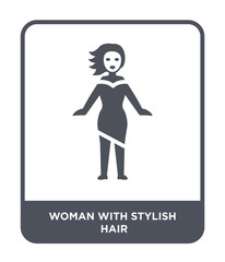 woman with stylish hair icon vector