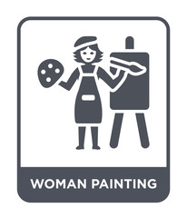 woman painting icon vector