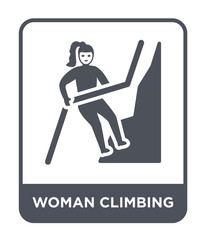 woman climbing icon vector