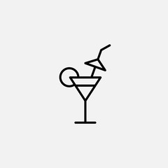 Cocktail icon. Drink concept symbol design. Stock - Vector illustration can be used for web.