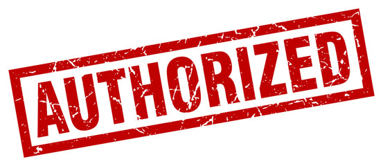 square grunge red authorized stamp