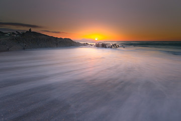 Obraz premium Look at the beach at Bidart, really nice rocky beach next to Biarritz at the Basque Country.
