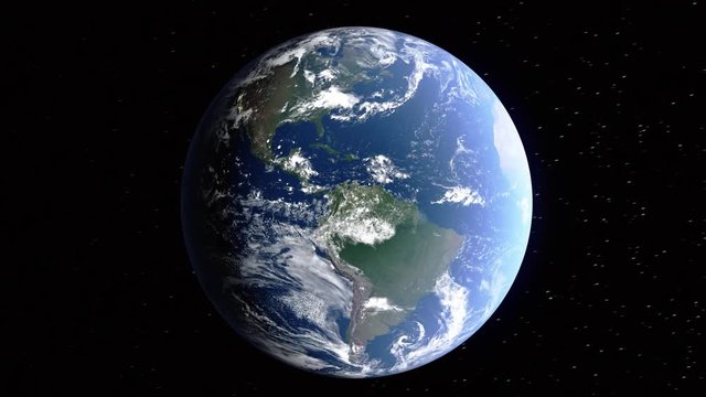 Realistic 3d animated earth showing the borders of the country Uganda and the capital Kampala in 4K resolution