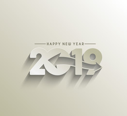 Happy New Year 2019 Text Design Patter, Vector illustration.