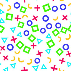 Seamless vector EPS 10 Geometric pattern. Multicolor Figures. Texture for print and Banner. Flat style