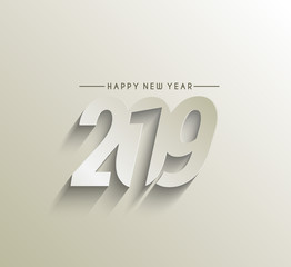 Happy New Year 2019 Text Design Patter, Vector illustration.