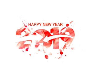 Happy New Year 2019 Text Design Patter, Vector illustration.