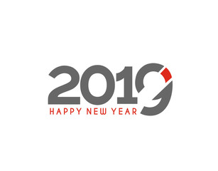 Happy New Year 2019 Text Design  Patter, Vector illustration.