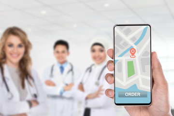 doctor concept ordering via smartphone 