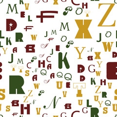 Alphabet and letters. Seamless vector EPS 10 pattern.