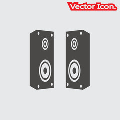 Speaker icon isolated sign symbol and flat style for app, web and digital design. Vector illustration.