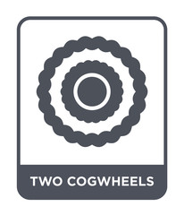 two cogwheels icon vector