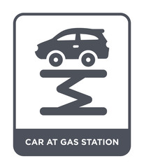 car at gas station icon vector