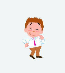 Businessman in casual style with funny expression. 