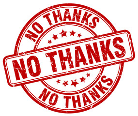 no thanks red grunge round vintage rubber stamp