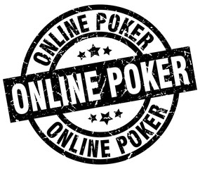 online poker round grunge black stamp