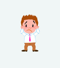 Businessman in casual style, surprised.