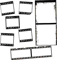 photographic film, film stripes, various formats, negativs, photo frames, free copy space,vector