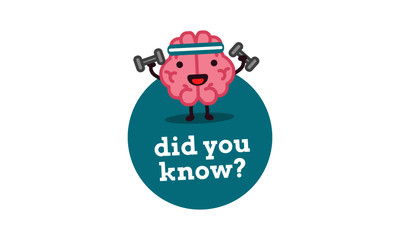 Did You Know with Brain Cartoon Vector Illustration