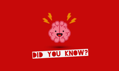 Did You Know with Brain Cartoon Vector Illustration