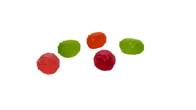 candy lollipops on white background