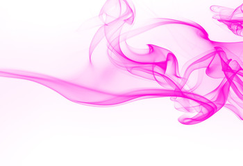 Obraz na płótnie Canvas Movement of pink smoke abstract on white background