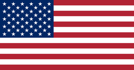 Vector illustration of the flag of the United States of America. USA flag in the most accurate proportions, sizes and colors. 