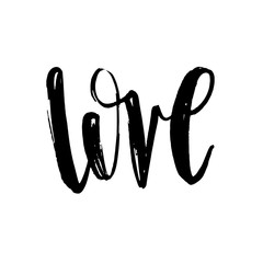 Hand drawn Love badge, poster, banner, icon. Valentines Day card invitation design.