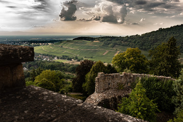 View from Badenweilen Castle, Germany, Europe.