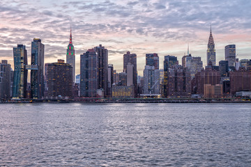 New York Skyline from Gantry Plaza at Blue Hour