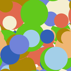 Ornament with rounds and circles. Seamless vector EPS 10 pattern. Abstract geometric pattern. Multicolor Figures. Texture for print and Banner. Flat style