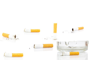 cigarette butt in the ashtray