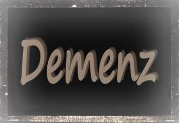 Demenz - Vergessen - Wort auf Tafel - verlassende Erinnerungen