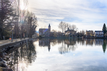 Lake in the Schierbeck Park , Puigcerda in Cerdanya, Girona, Catalunya, Spain.
