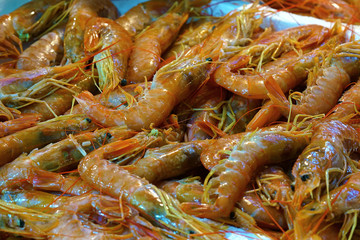 Shrimps at the central market in Athens