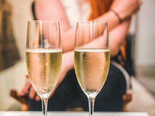 2 glasses of champagne