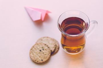 Morning tea with cracker before work