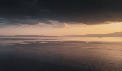 Fototapeta na wymiar Aerial view of sea in Croatia after the storm